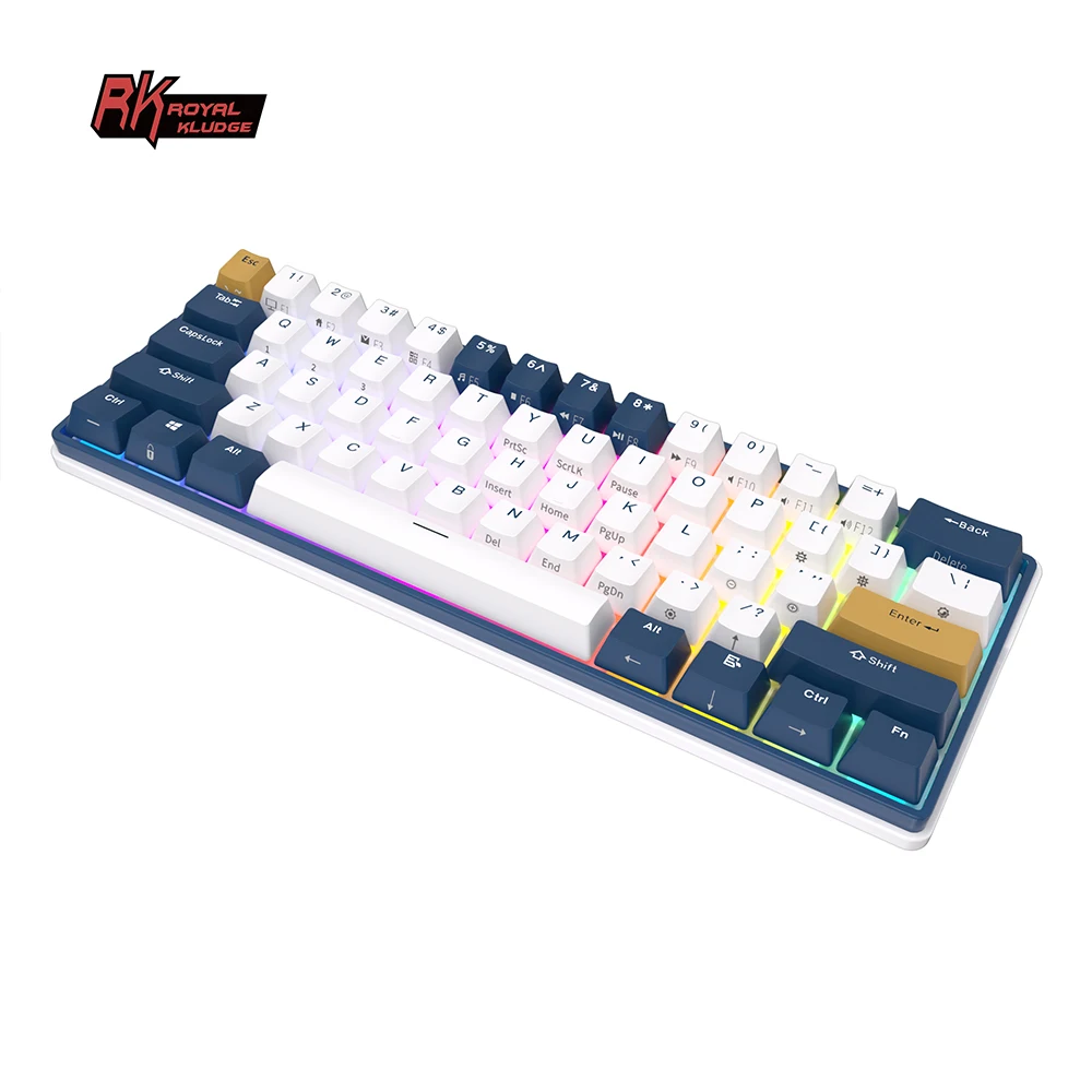 Royal Kludge RK61 Plus Custom ABS Doubleshot Keycaps mini wireless keyboard three mode 61 keys rgb wireless mechanical keyboards