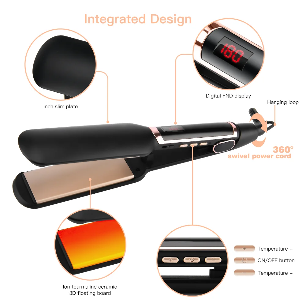 PRITECH Wholesale 2 Inch Wide Plate Digital Flat Iron Hair Straightener