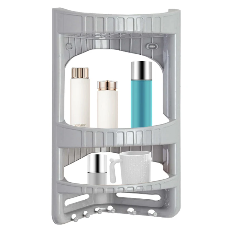 2 tiers  plastic shower caddy storage rack wall bathroom corner shelves organizer bathroom corner storage shelf