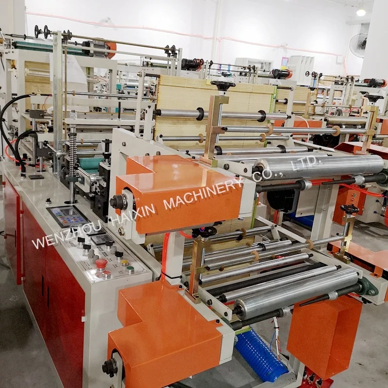 multifunction supermarket HDPE plastic roll bag flat cutting t shirt roll bag in roll making machine