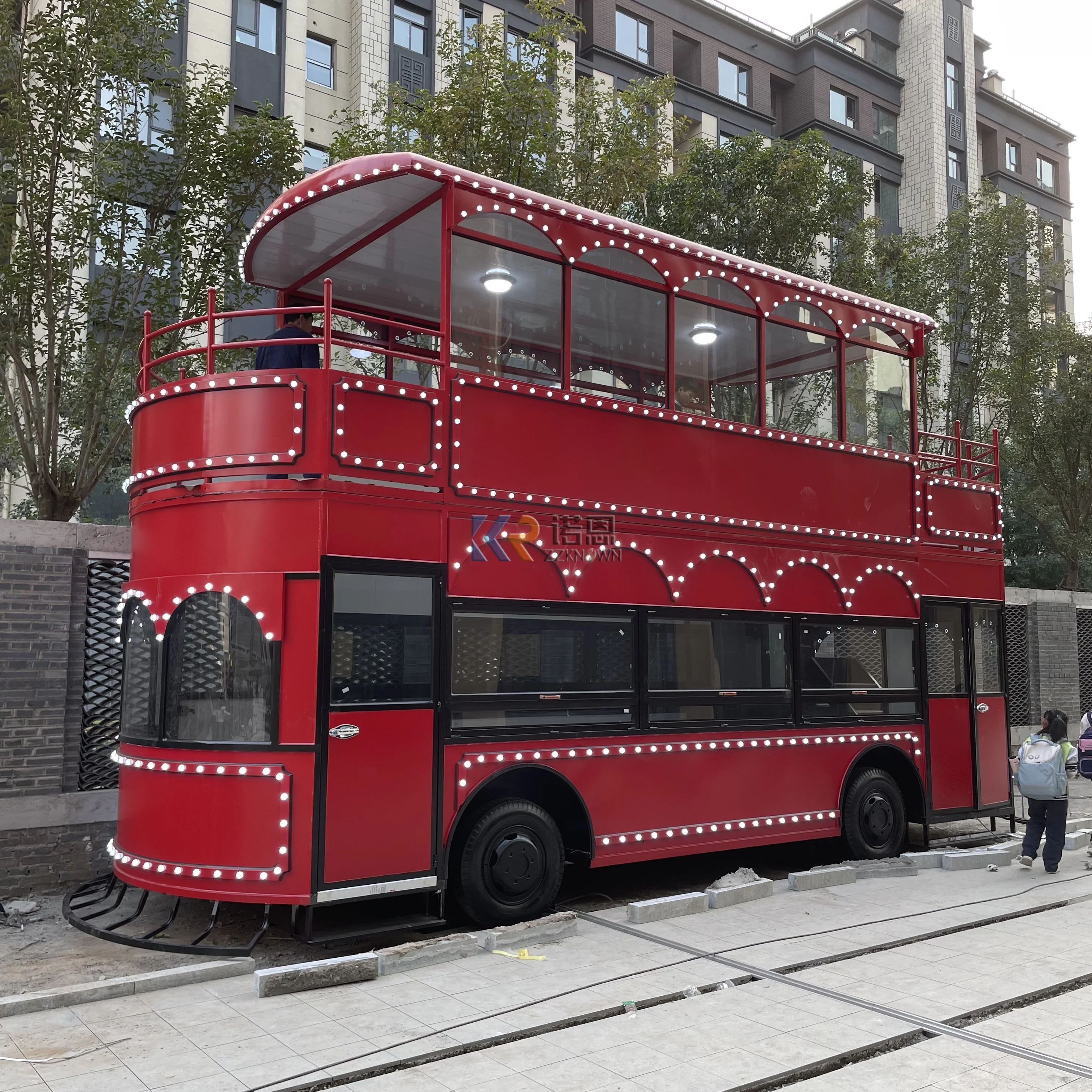 Commercial Street Food Cart Food Truck Full Equipped British Double-Decker Bus for sale