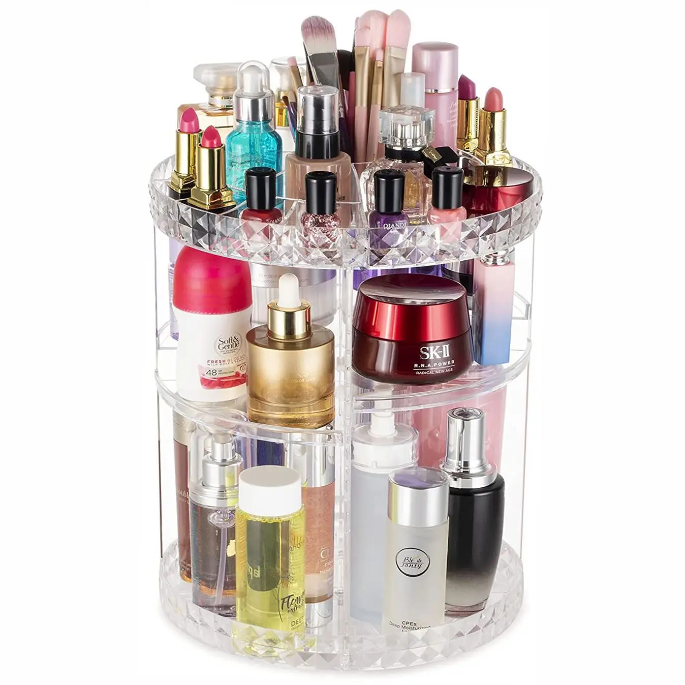360-degree Rotating Makeup Organizer Holder Jewelry Organizer Case  Makeup Cosmetic Storage Box