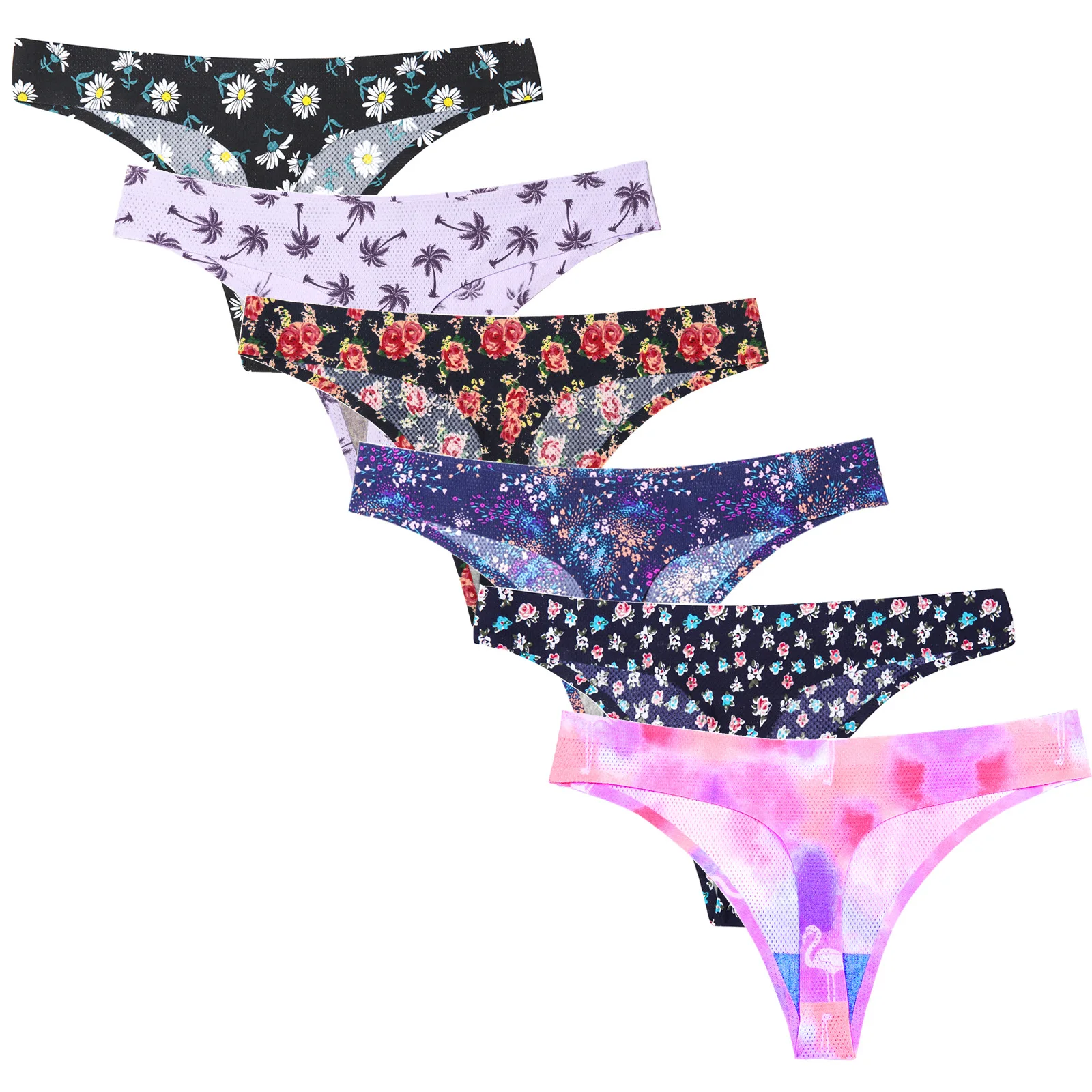 Hipster 100KG Solid Ladies Women Seamless Panties Ice Silk Underwear Printed Underpants Sexy Lingerie Briefs  Dropshipping