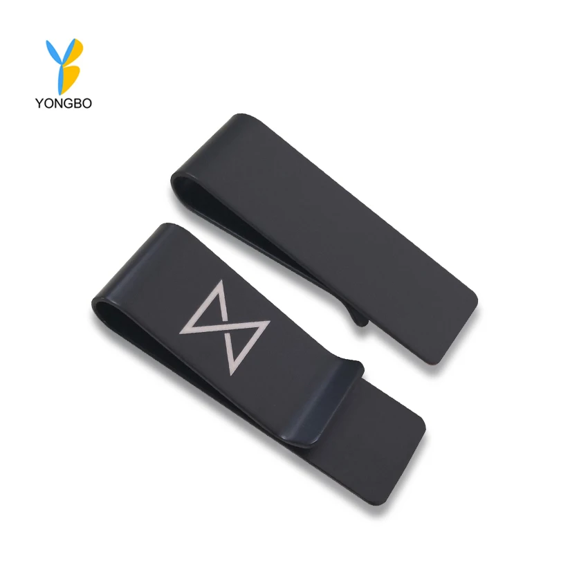 Зажим для денег с логотипом на заказ, черный кошелек, Тонкий Карманный держатель для кредитных карт, зажим для банкнот, подарок