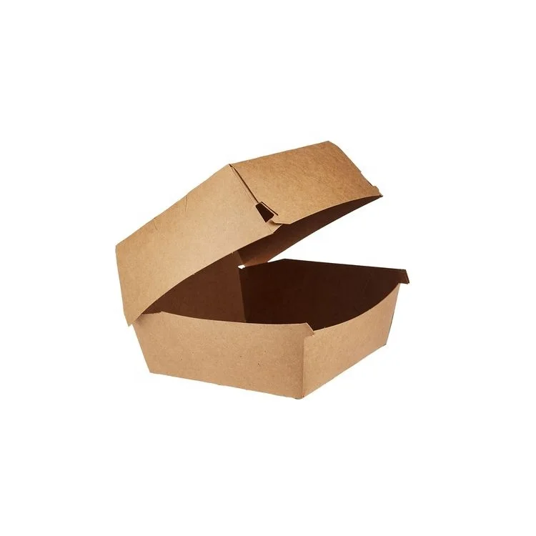 Wholesale Custom Kraft Paper Burger Box Hamburger Box Take Fast Food Out To Go Container