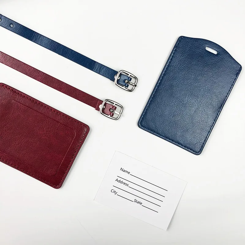 BSBH  Customized Creative Leather Boarding Pass Luggage Tags Fashion PU Aircraft Bag Tags Carabiner Keychain Suitcase