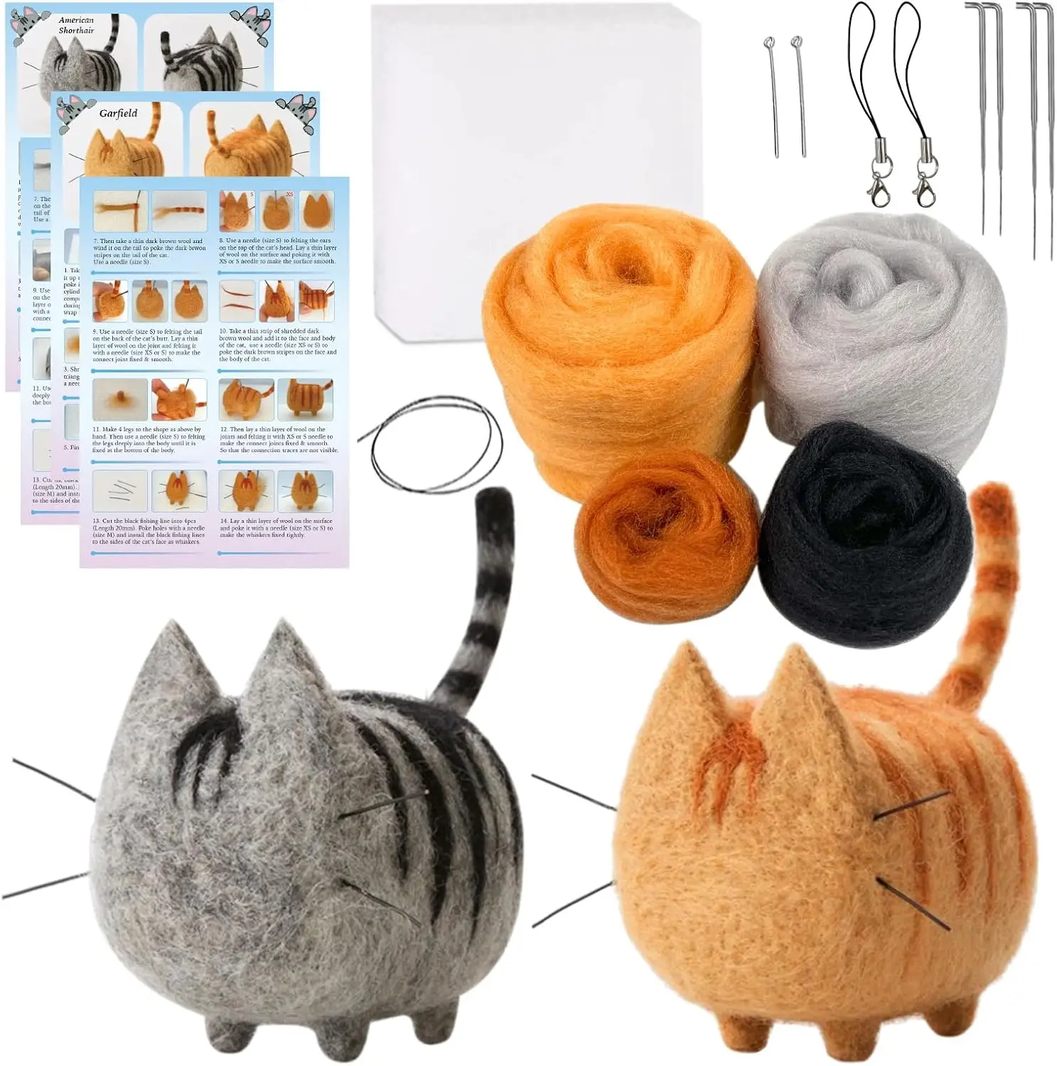 New Product Diy  Felting animal wool Kit handmade Material Package felting wool craft