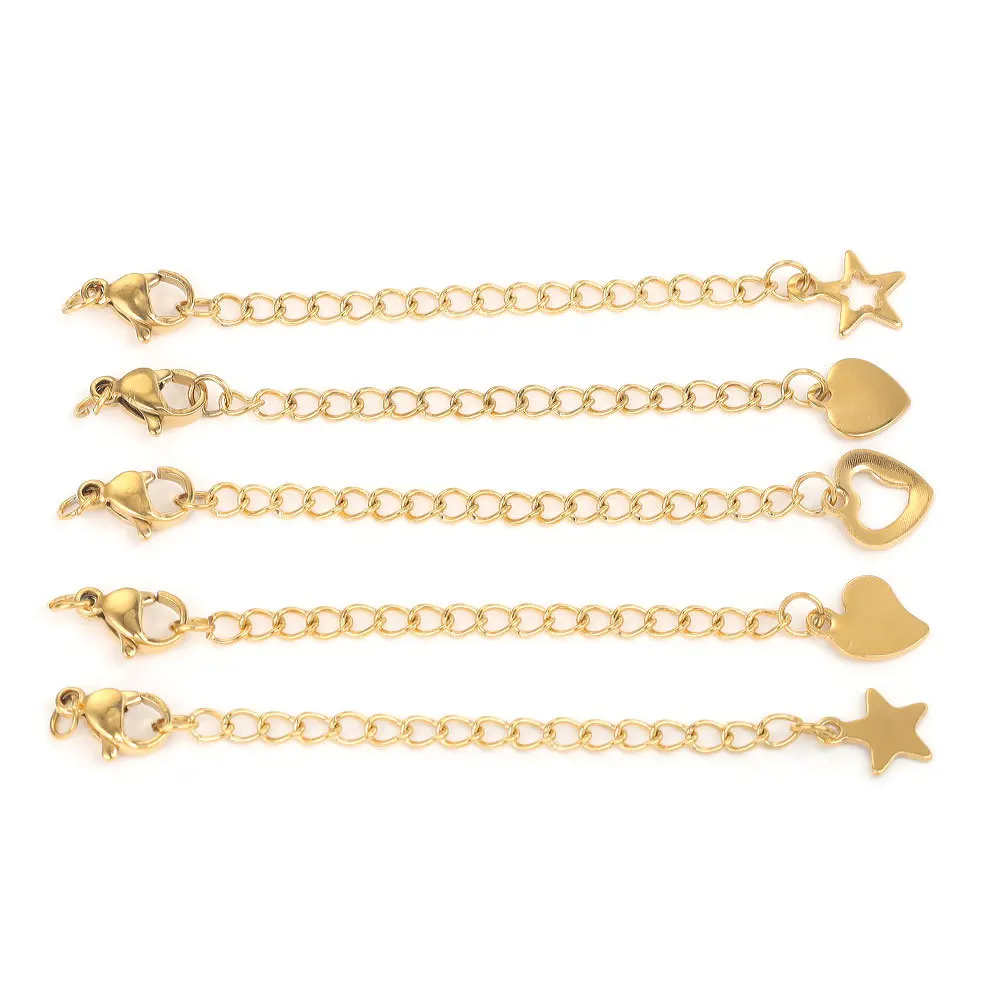 Stainless Steel Extended Extension Tail Chain Lobster Clasps Connector for Bracelet Necklace Jewelry Making DIY 4
