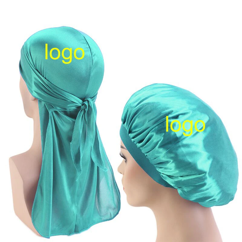 H-051 Fashion Mommy And Son Durag And Bonnet Customize Durag With Customized Logo Custom Bonnets And Durags