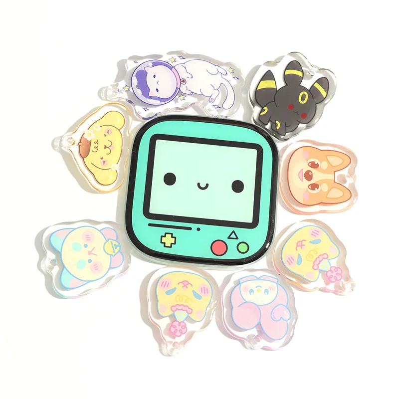 Vigreat Charm Custom Printed Plastic Charms Clear epoxy Hologram acrylic keychain custom Bulk Wholesale Cute Key Chain acrylic