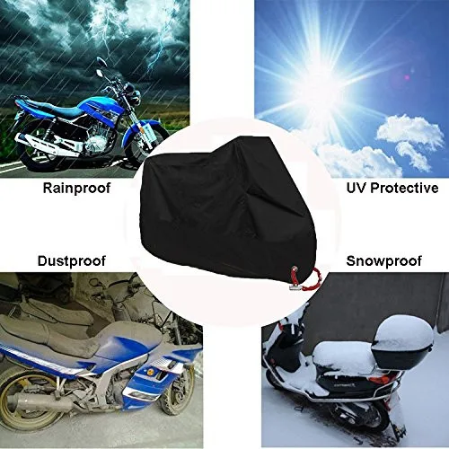 Motorcycle cover 210D waterproof uv proof black outdoor