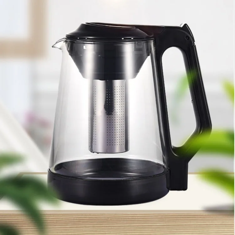 2000ml multicolor cheap heat resistant metal strainer hot teapots glass electric tea kettle