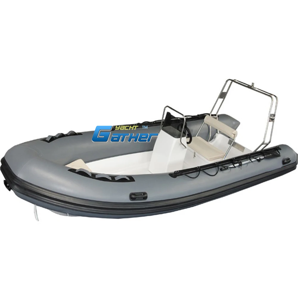RIB520A hypalon rigid bottom inflatable boat grey color for sale customization acceptable