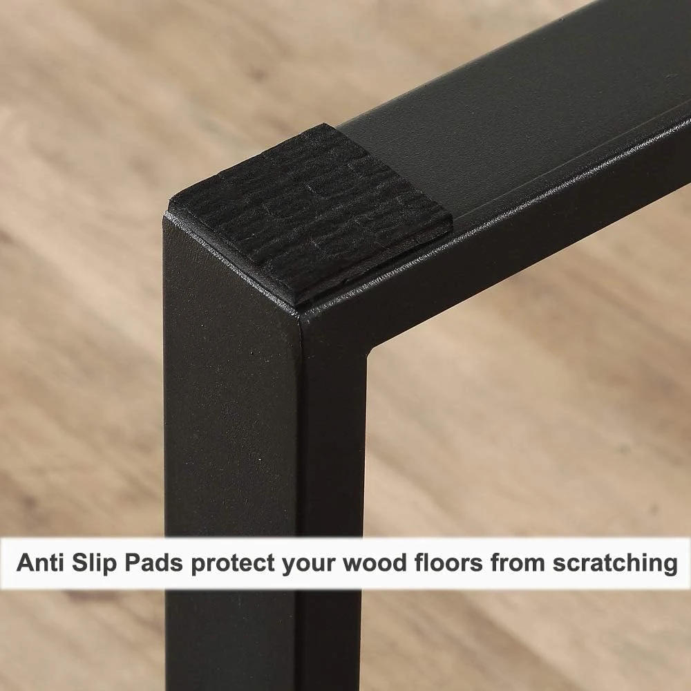 47 Inch Wood and Metal Industrial Cocktail Table Oak Rustic Coffee Table for Living Room