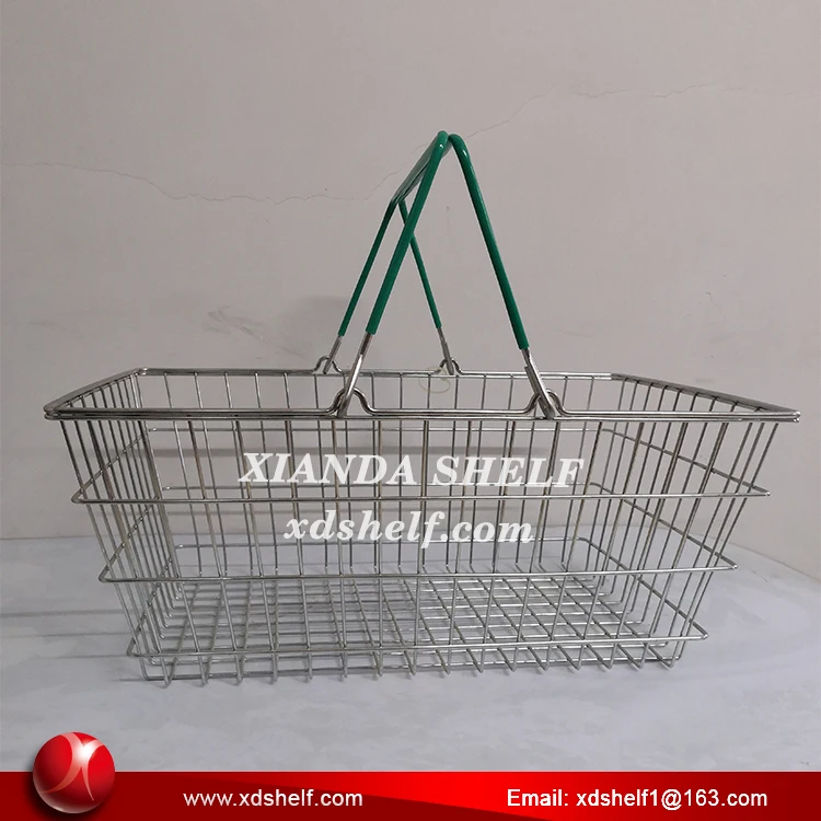Shopping Basket with Handle Small Collapsible Plastic Metal Foldable and Folding Eco-friendly Customer Logo CN;GUA Carton XIANDA