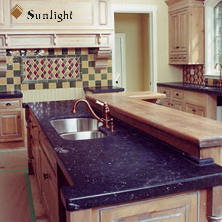 Customized Size Countertops High Quality Black Galaxy Worktop Solid Surface Kitchen Counter Tops