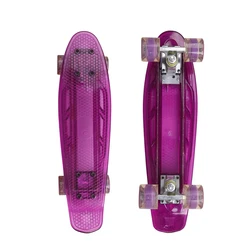 Wholesale Mini 22 Inch Complete Blank Deck Plastic Fish Board Cruiser Skateboard With Big LED Wheels