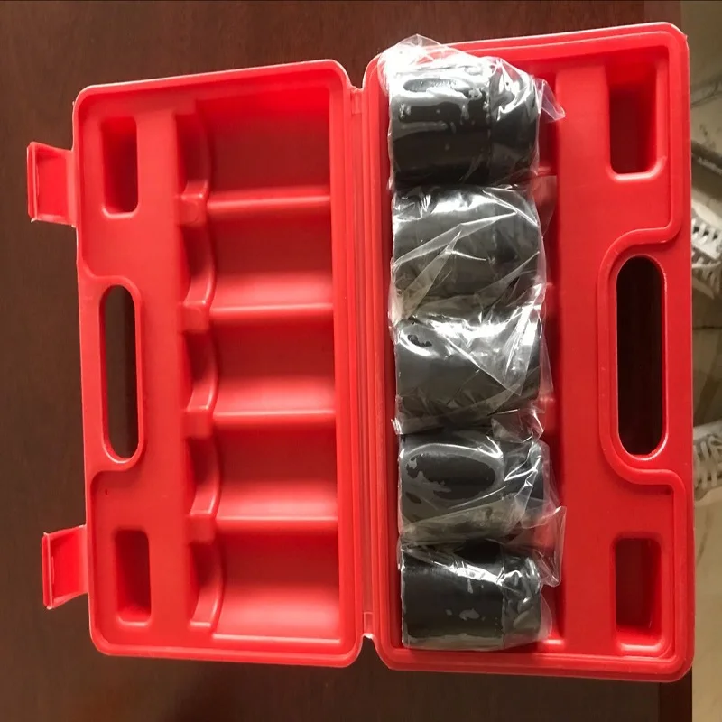 5pcs 1/2 Driver Deep Impact Socket Set Front and Rear Wheel Spindle Axle Nut Removal Tool