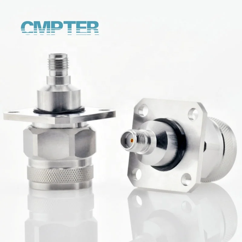 4Hole Flange N Male to SMA Female Precision Adapter DC to 18GHz 303 Stainless steel