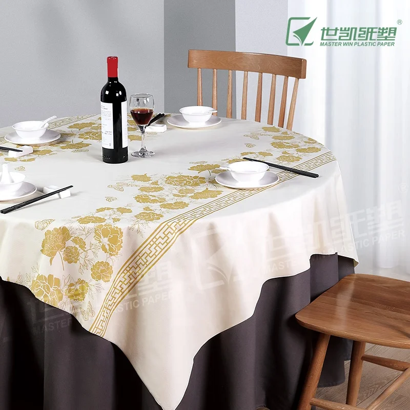 Disposable Plastic Circle Rectangle White Red Party Catering Bistro Supply Easter Round Food Table Cloth Cover Rolls For Outdoor