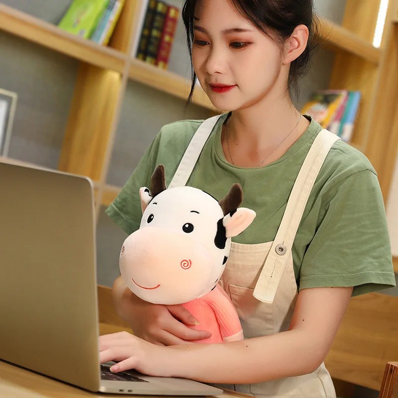 Талисман на год быка заказ милая маленькая корова мультяшная плюшевая игрушка украшения праздничные подарки для детей плюшевое