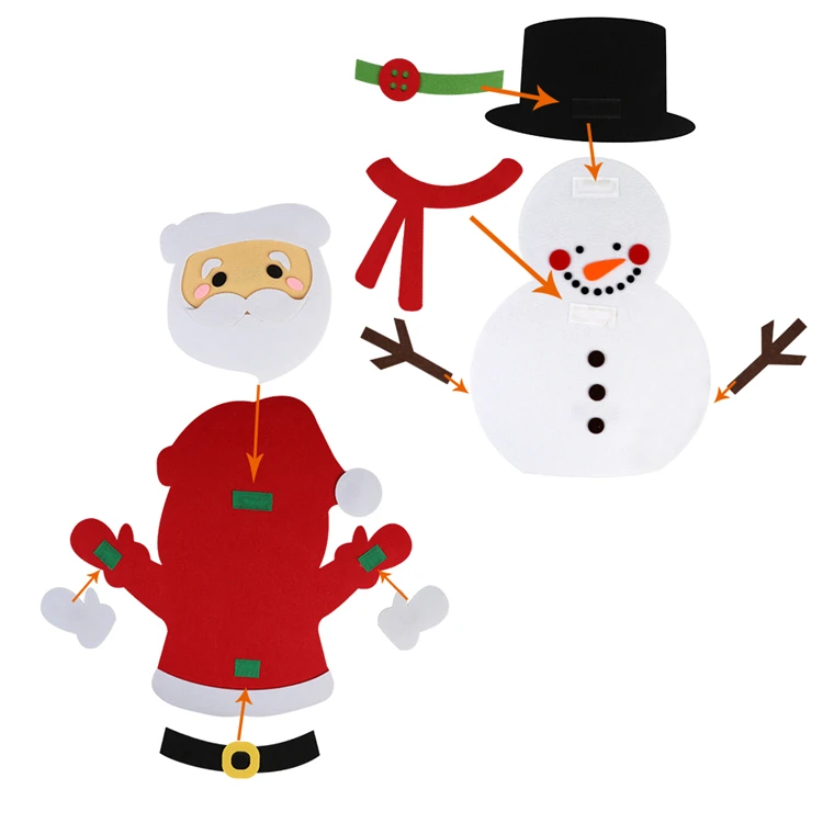 Wholesale Customization Christmas Pendant Children DIY Mass Felt Christmas Tree