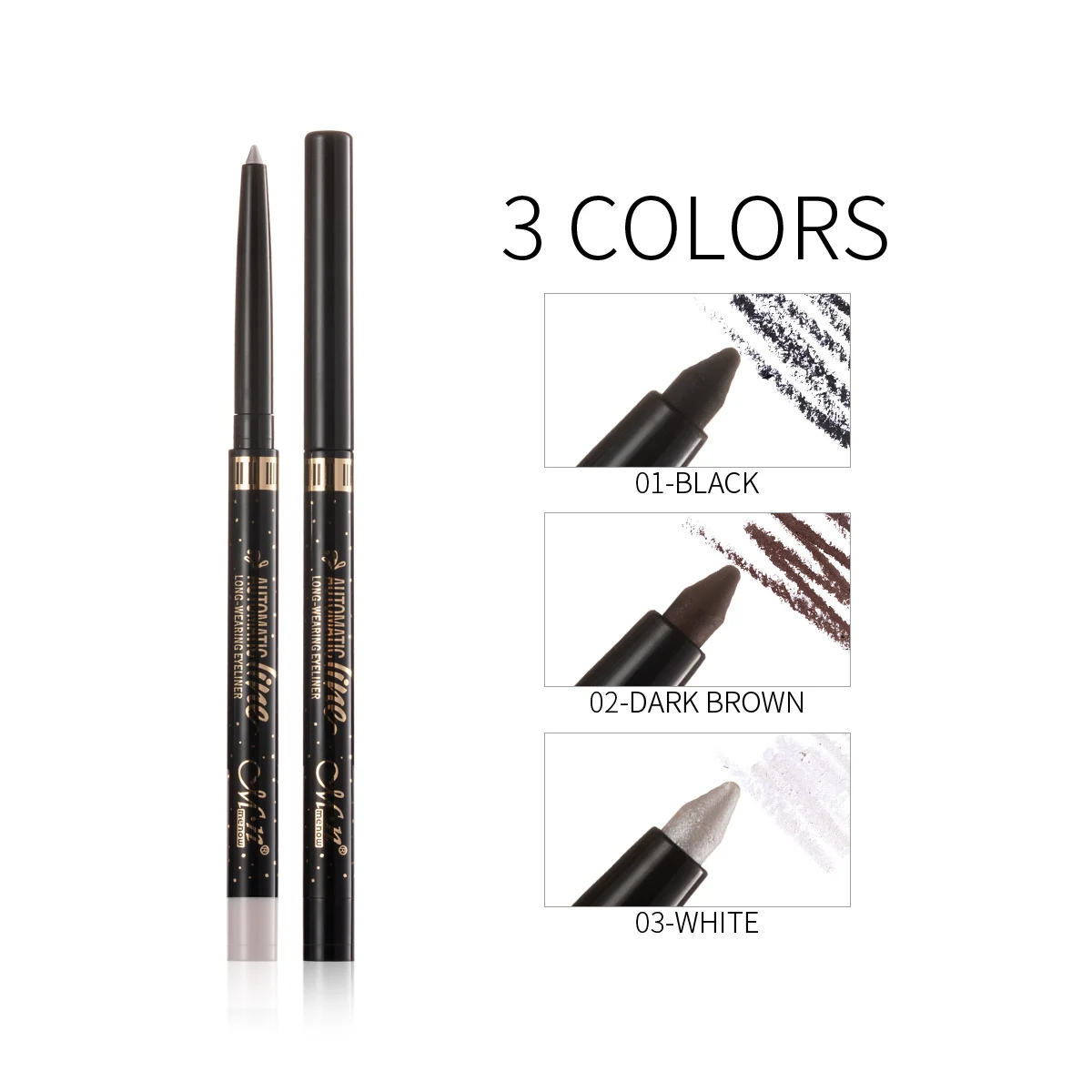 MENOW Waterproof Gel Eyeliner Kajal  Pencil Twisted Gel Eyeliner Pencil Long Lasting Soft  Black Brown White Eyeliner
