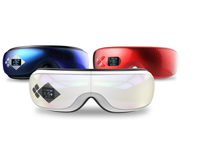 Amazon High quality eye care high frequency beauty led Bluetoothing electric heat smart eye massager with heat compression