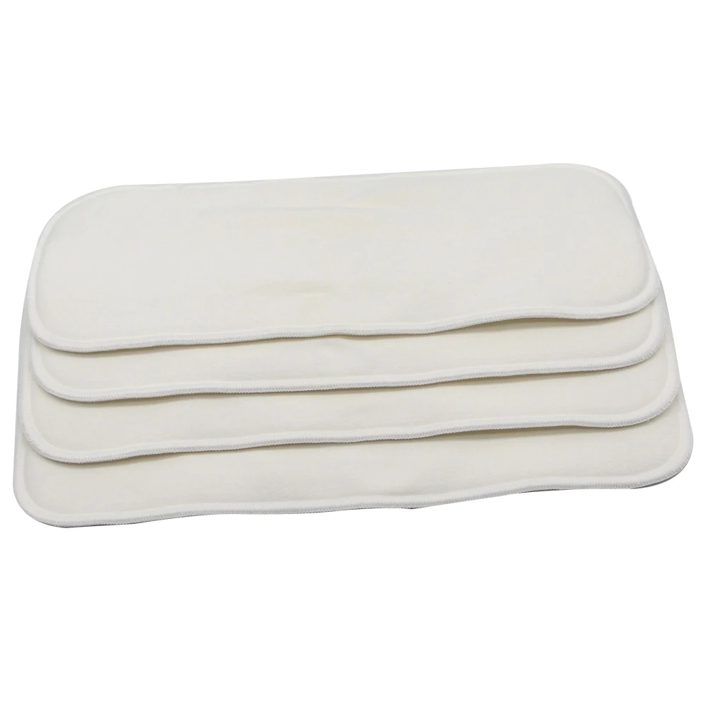 Low MOQ Customized Baby Washable Cloth Diapers Insert Reusable 5 Layers Bamboo Cotton Insert