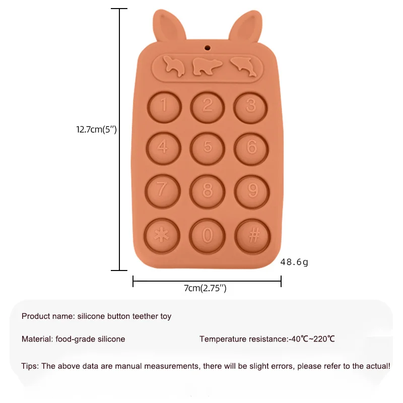 Wholesale New Design Cellphone Teether Funny Phone Shape Button Teether Baby Silicone Phone Teether