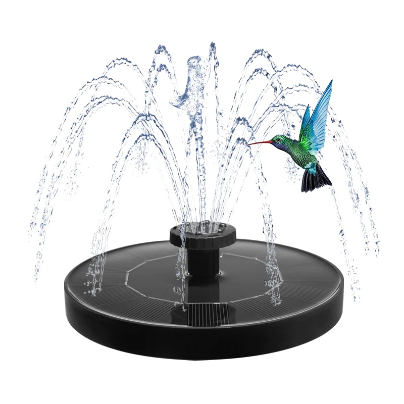 Submersible Pump Water Fountain with 6 Nozzles 4 Fixers Outdoor Garden Fountain Ornaments for Bird Bath