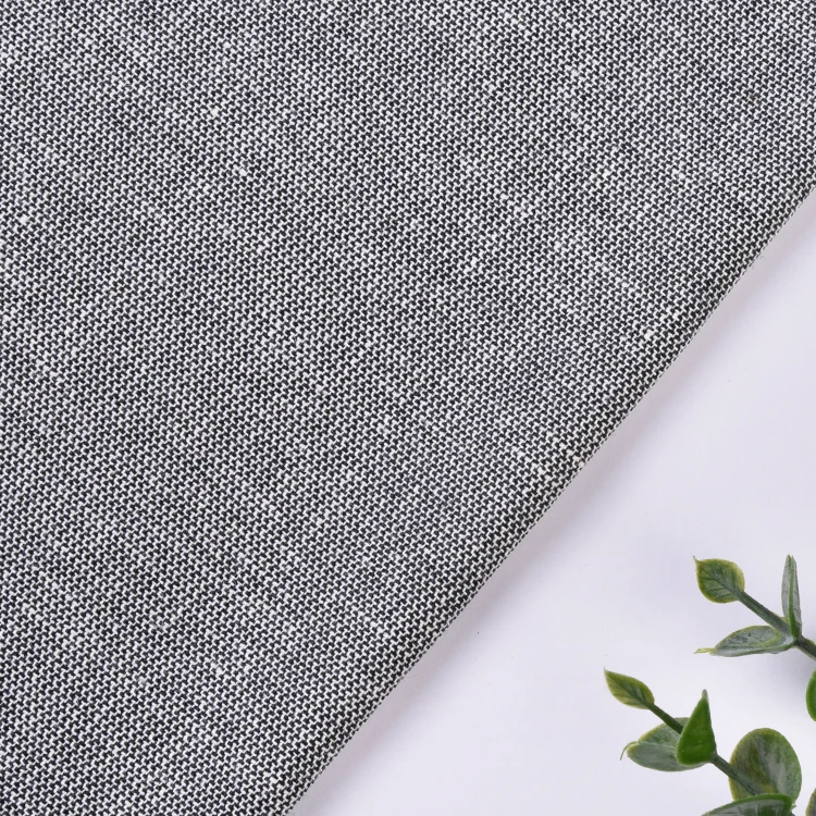 Wholesale Yarn Dyed Woven Design Polyester Men Cloth Fabric Custom Gray Color Jacquard Suit Fabric Linen