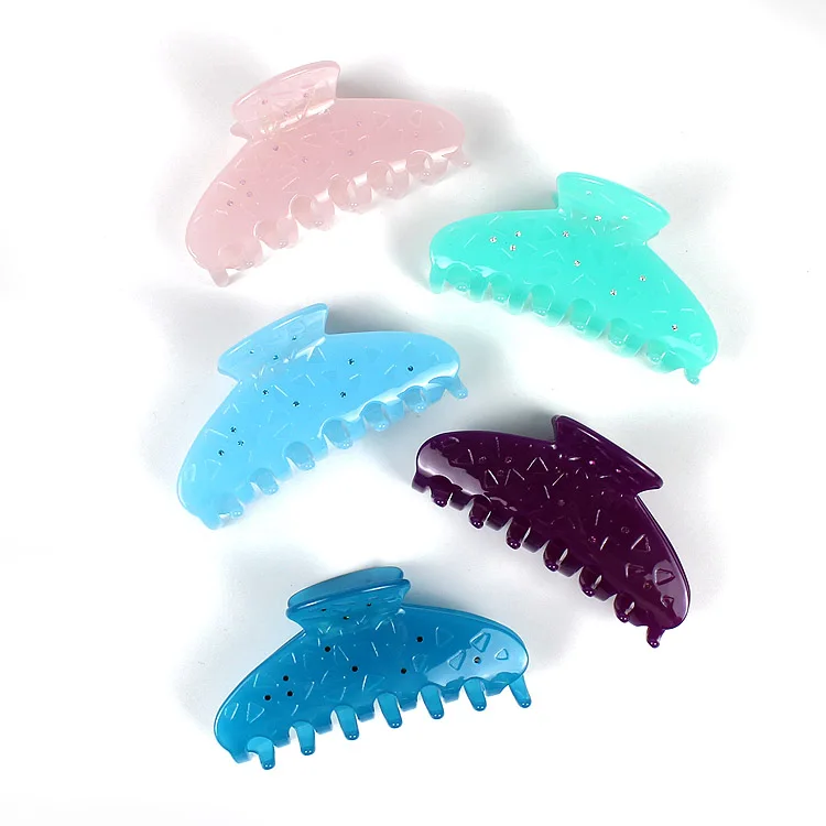 YIYI Acrylic Acetate Hair Claw Female Fashion Crab Hair Clip Rhinestone Wholesale Hair Claw Clip