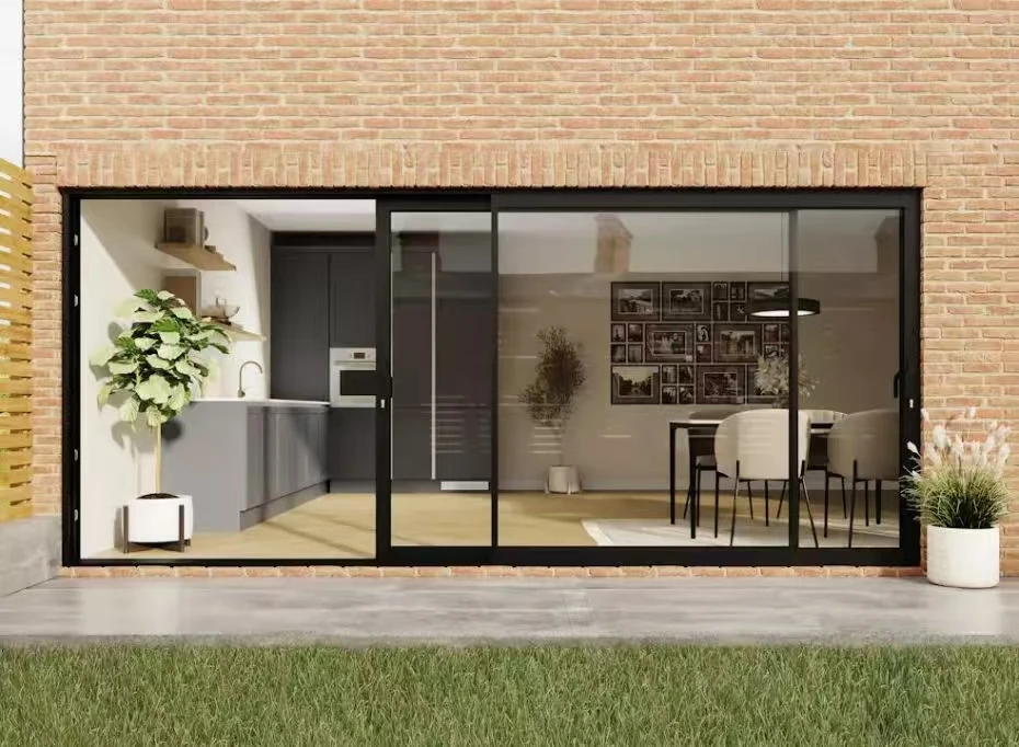 JTHOME Florida Miami-Dade Approved Hurricane Impact Thermal Break Double Large Glass Aluminum Sliding Doors