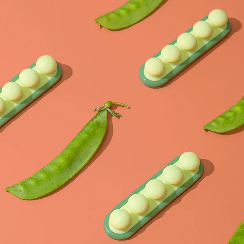 Pea cable fixer USB charging cable organizer desktop paste net harness wire device cartoon hub wire clip