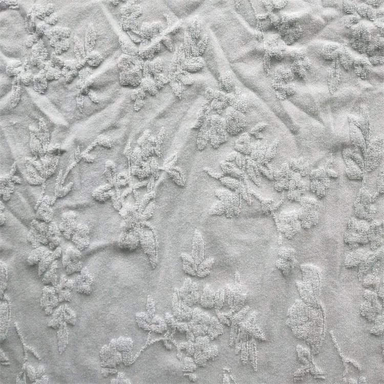 Stretch Cotton Viscose Knitted Toweling Jacquard Sweaters Fabric