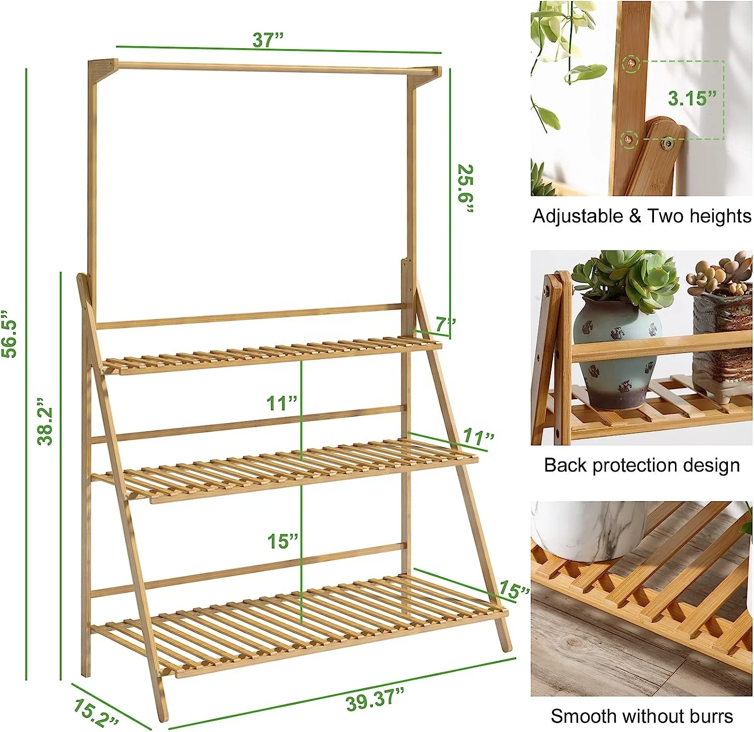 Multi-Tier Wooden Flower Pot Planter Stand Home Decorative Shelf for Outdoor Plants Boxed for Easy Room Usage