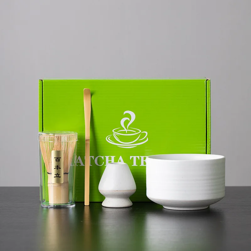 100% Natural Bamboo Japanese Handmade Whisk Chasen Traditional Bowl Scoop Chashaku Tea Spoon Matcha Whisk Set