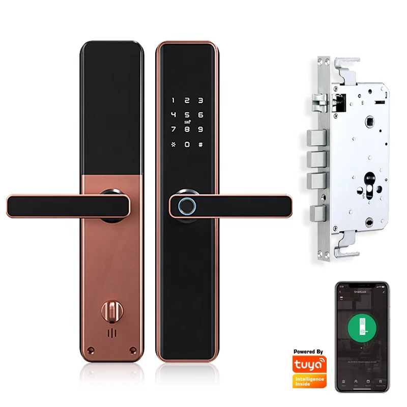 Full function digital code access smart security biometric Fingerprint door lock tuya wifi TTlock ble remote control locks