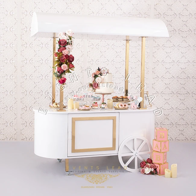 High Quality White Stainless Steel New Products Candy Cart Wedding Party Supplies