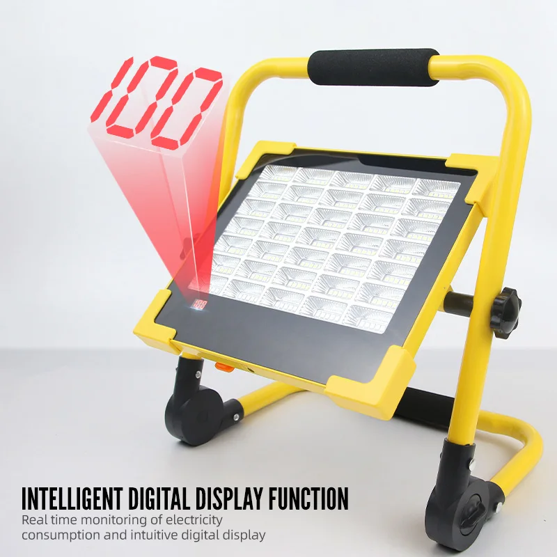 New Design Led Flood Light 300W With Solar hand lamp 175 Led Flood Light  USB TYPE-C Charging Light Floodlight