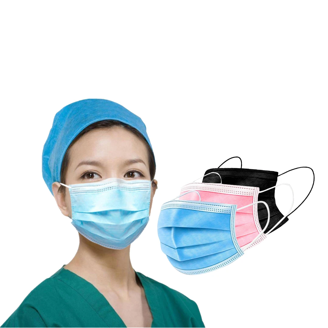 
Adults Unisex Blue Black Pink Color Mask For Running Travel Shopping Disposable Nonwoven Protective Face Mask Custom 
