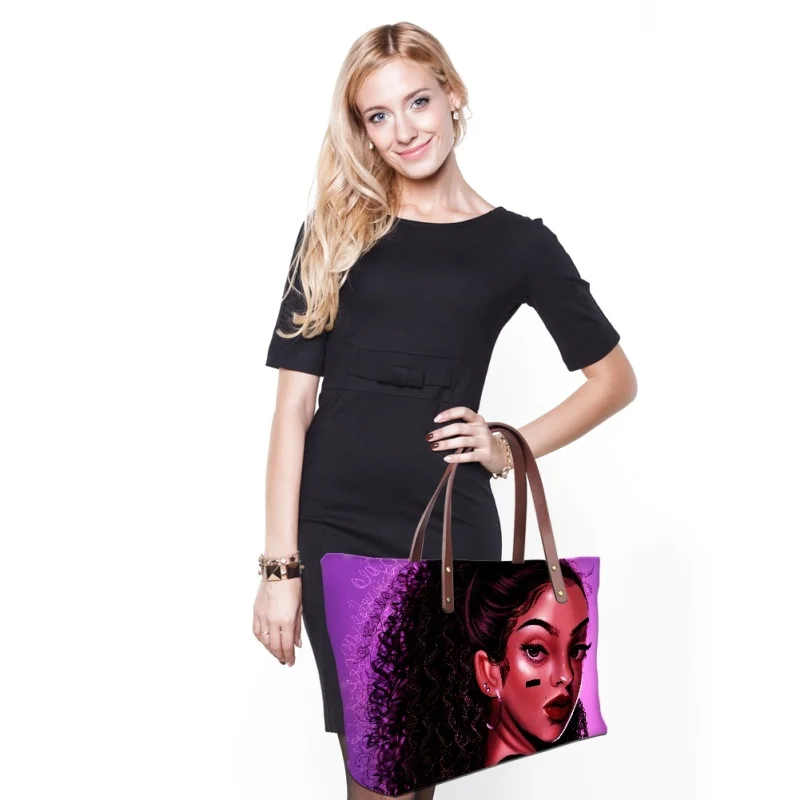 Custom American Africa Ladies Girl Set  Print Unique Designer Luxury Tote bag Handbags Wallet Purse