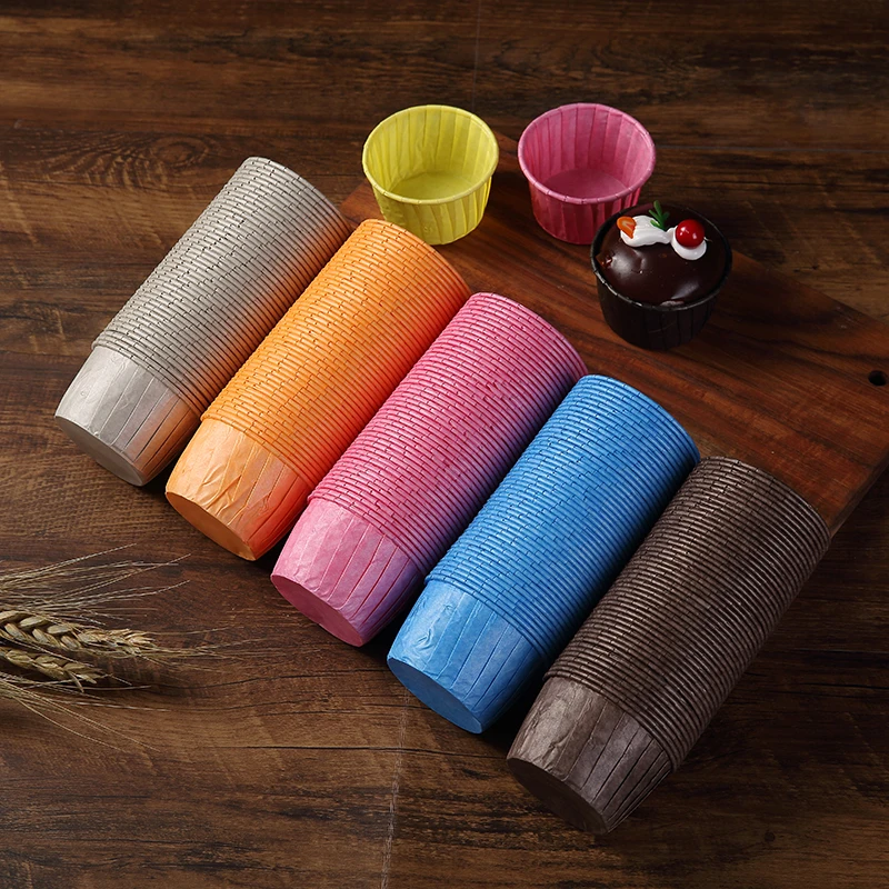 Amazon top seller Colorful Food --grade disposable muffin paper cups with lid baking cupcake