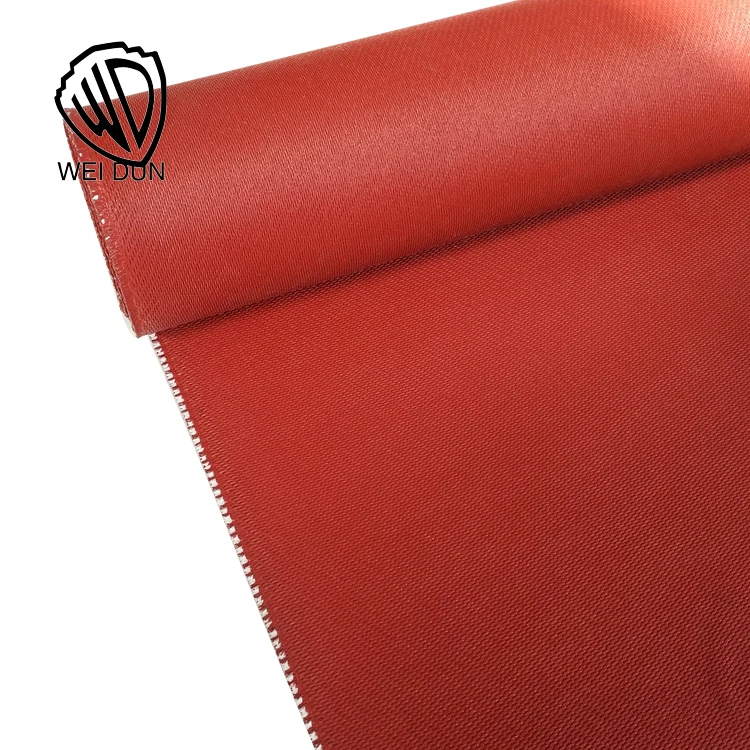 Хорошая производительность жаропрочных 0,8 мм 32 унц. красный двухсторонний силиконовый покрытием стекловолокна ткань