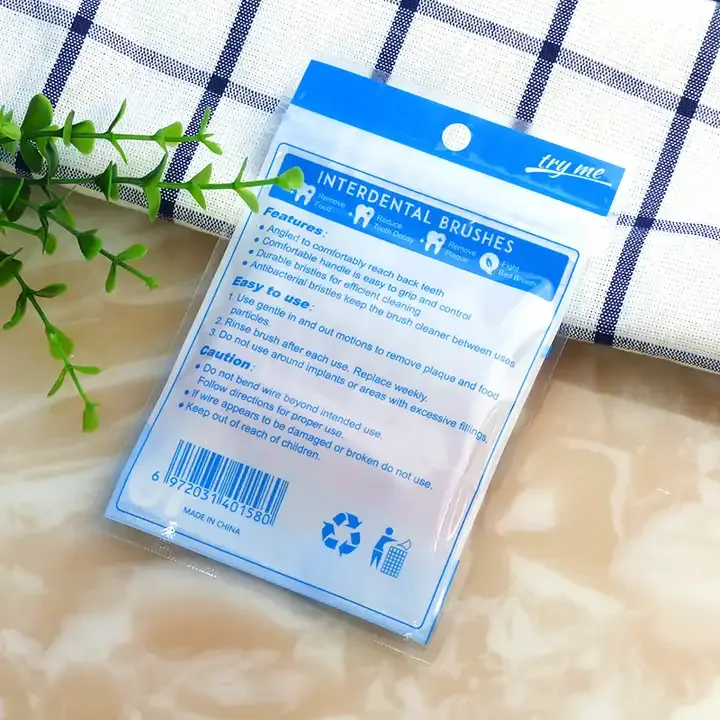 Private Label Soft Bristle Toothpicks I Shape Plastic Tooth Pick Dental Floss Interdental Brush