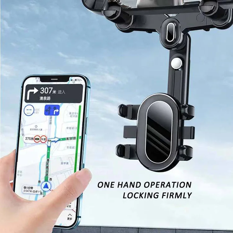 360 Rearview Mirror Phone Holder Universal Car Phone Holder Mount Car Rearview Mirror Mount Phone and GPS Holder
