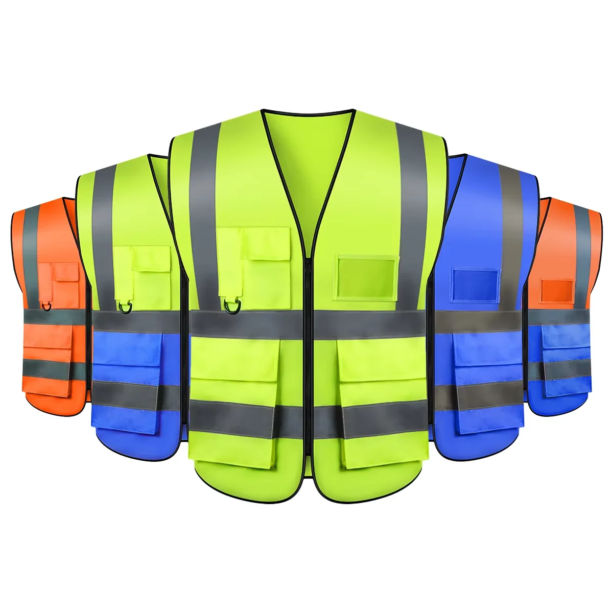 100% Polyester High Visibility Reflective Construction Workwear Safety Protective Jackets for Logistics Operations
