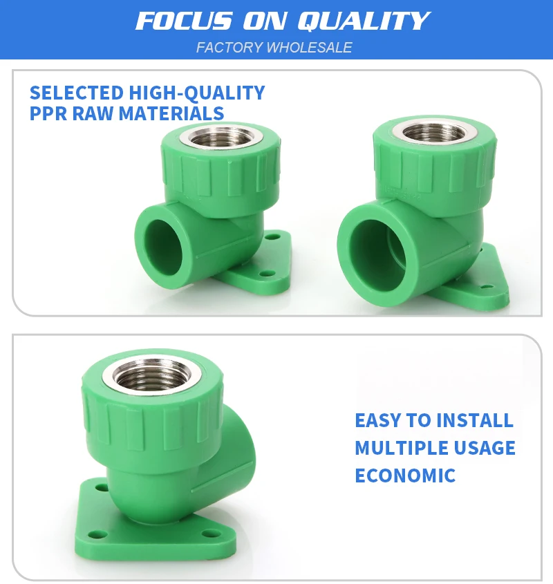 ppr wall mount elbow fittings plumbing water pipe ppr female thread elbow with pedestal