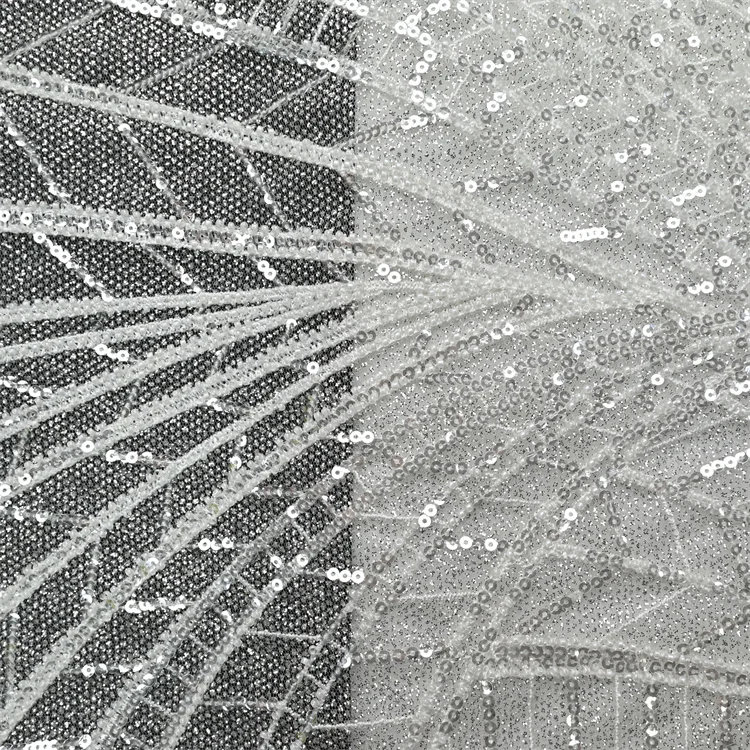 Оригинальный цвет, сексуальный элегантный дизайн, вышивка из бисера, тюль, роскошное свадебное платье с блестками, кружевная сетчатая ткань для свадьбы